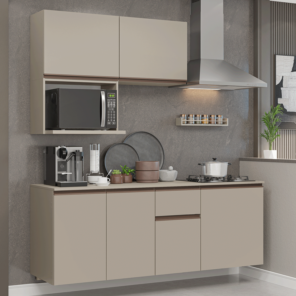 Combo de Cocina 180 cm Flotante Crema Nice Madesa 03