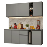Cocina Compacta 180 cm Flotante Gris Nice Madesa 04