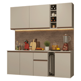 Cocina Compacta 180 cm Flotante Crema Nice Madesa 04