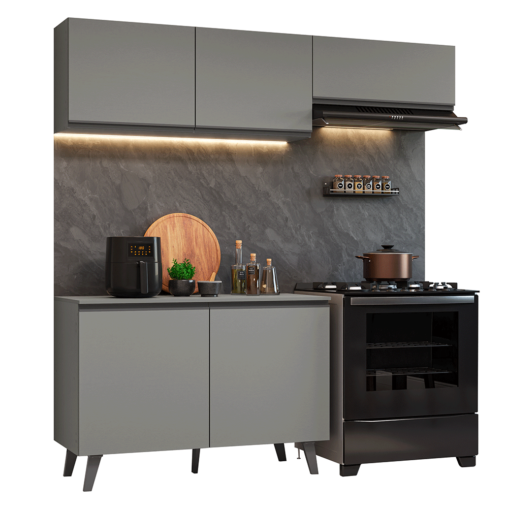 Combo de Cocina 200cm Gris Nice Madesa 01