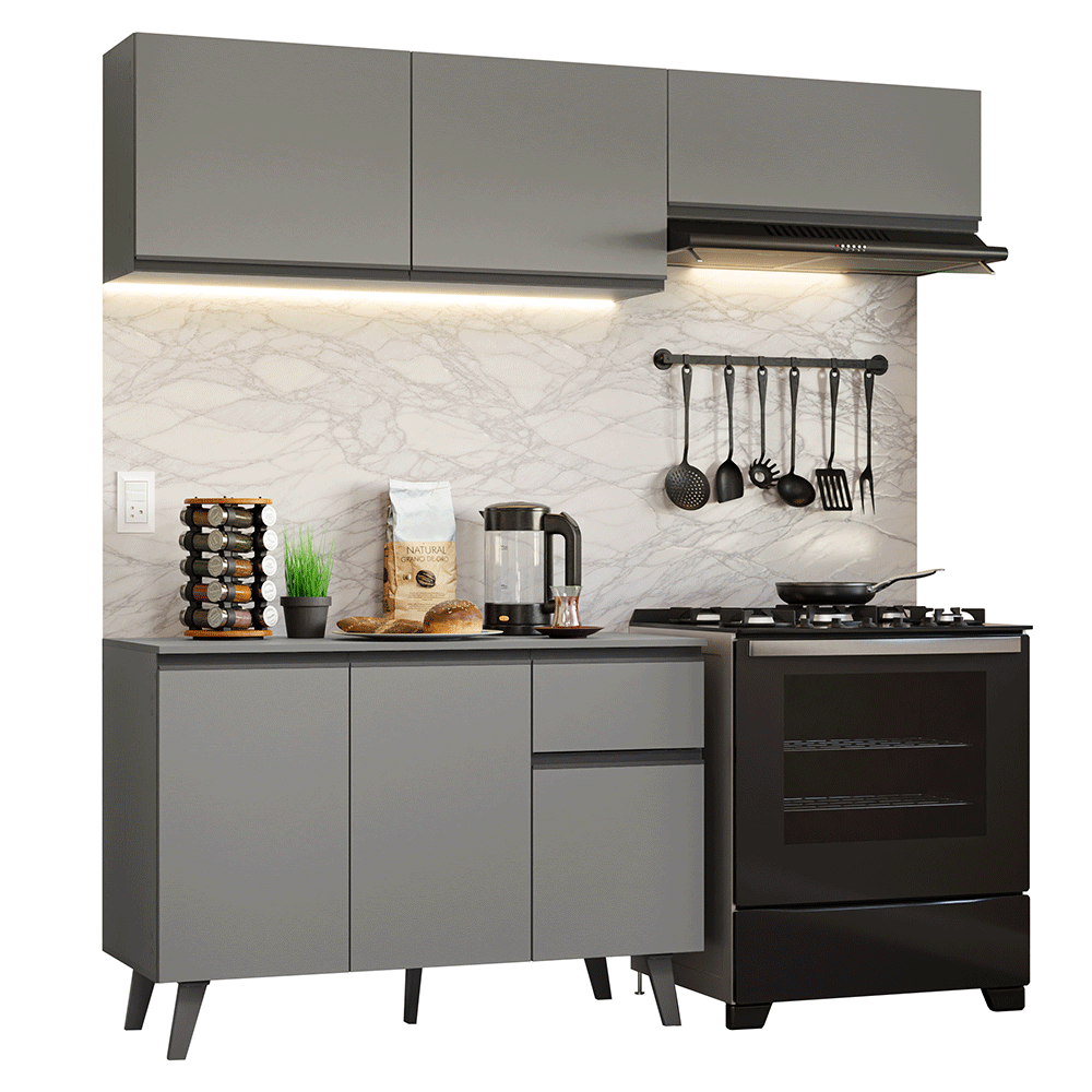 Combo de Cocina 200cm Gris Nice Madesa 03