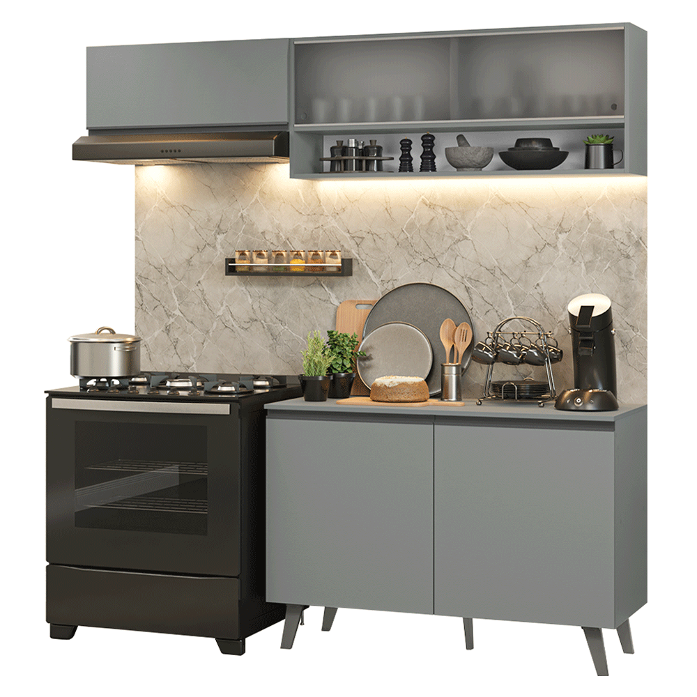 Combo de Cocina 200cm Gris Nice Madesa 09