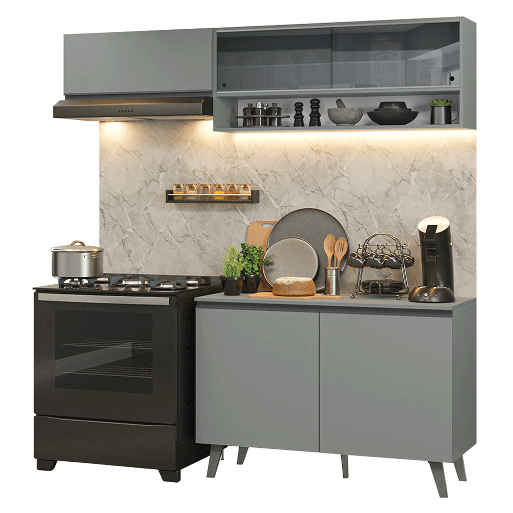 Combo de Cocina 200cm Gris Nice Madesa 10