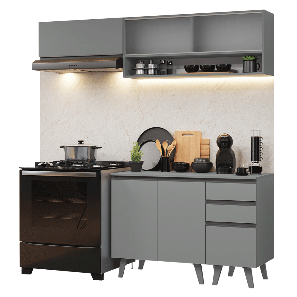 Combo de Cocina 200cm Gris Nice Madesa 13