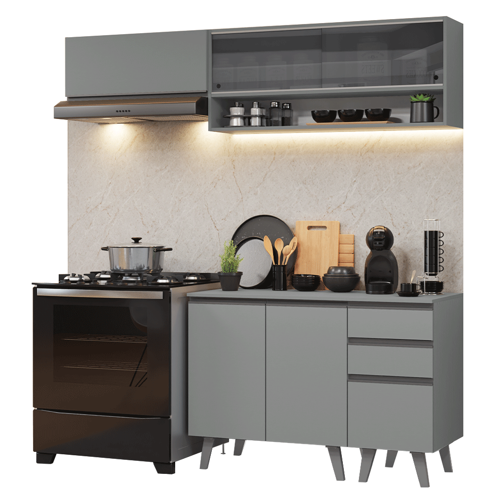 Combo de Cocina 200cm Gris Nice Madesa 14