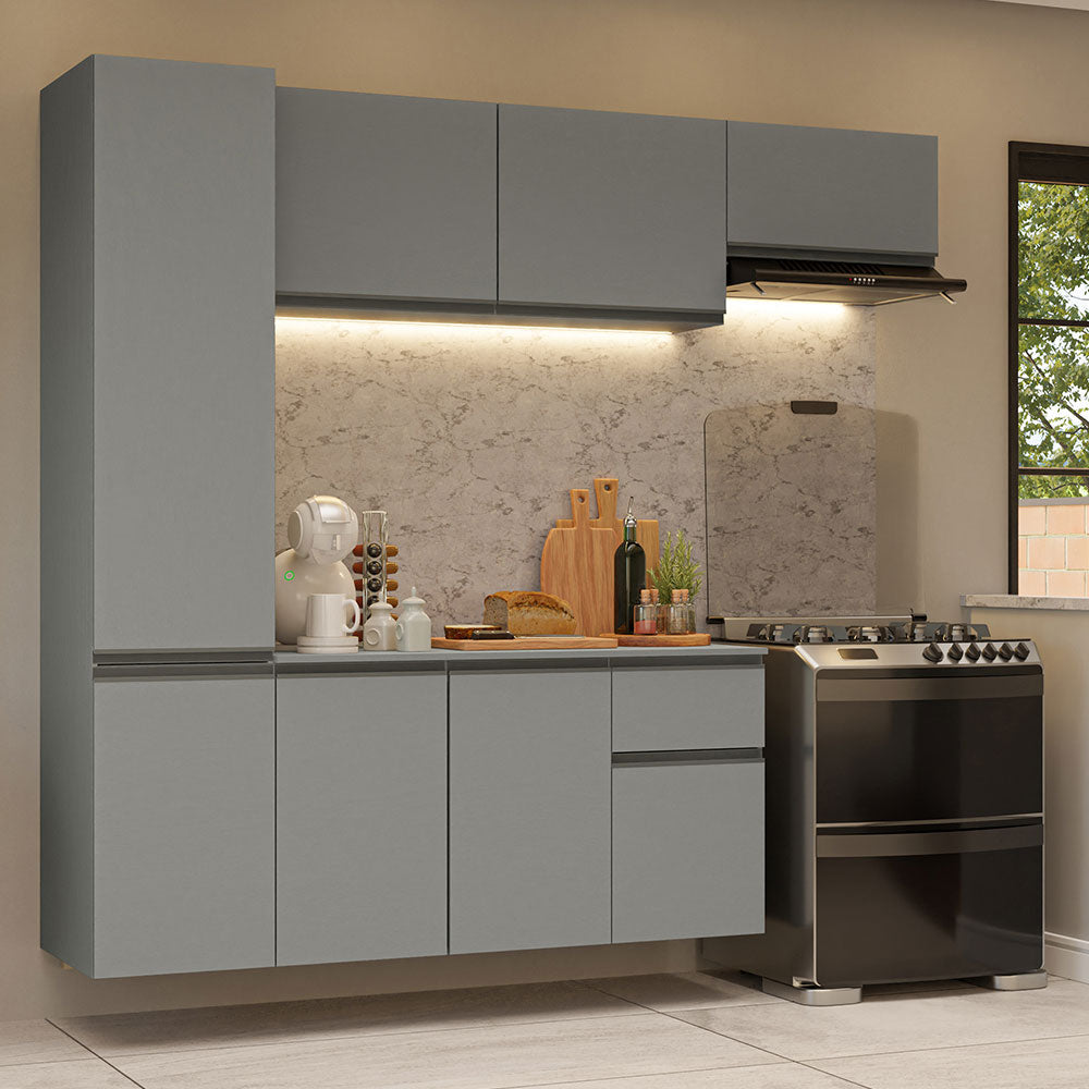 Cocina Compacta 220 cm Sin Patas Nice Gris 02