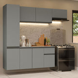 Cocina Compacta 220 cm Sin Patas Nice Gris 02