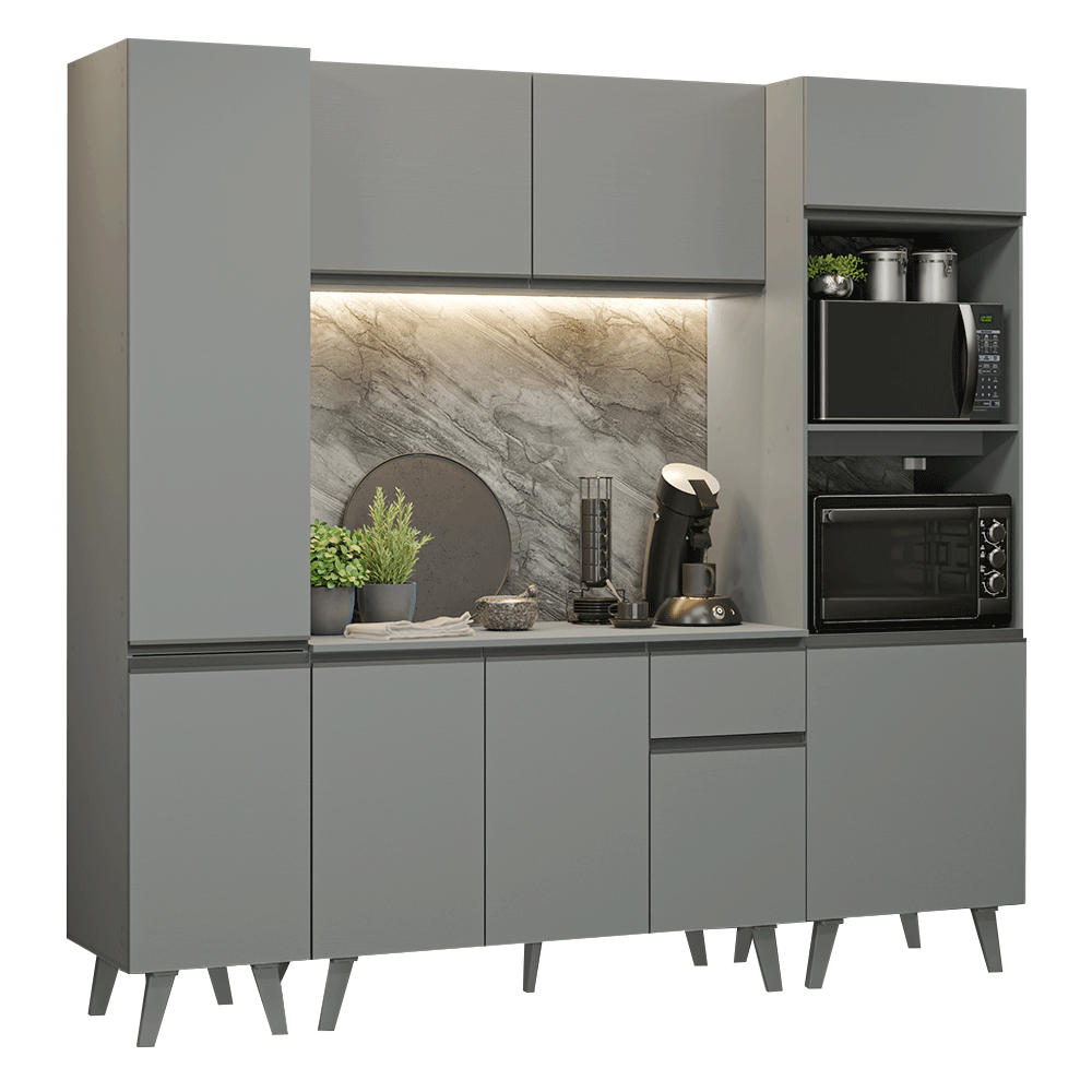 Combo completo de Cocina 220cm Gris Nice Madesa 05