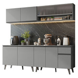 Combo Completo de Cocina 240 cm Gris Nice Madesa 02
