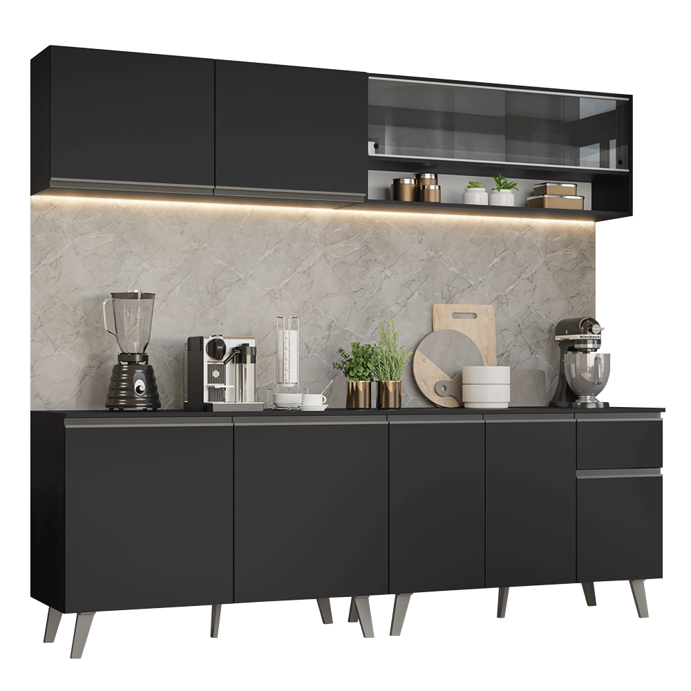 Combo completo de Cocina 260 cm Negro Nice Madesa 03