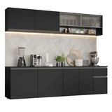 Combo completo de Cocina 260 cm Flotante Negro Nice Madesa 04