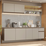 Combo de Cocina 240 cm Sin Patas Nice Crema 05