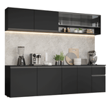 Combo completo de Cocina 260 cm Flotante Negro Nice Madesa 05