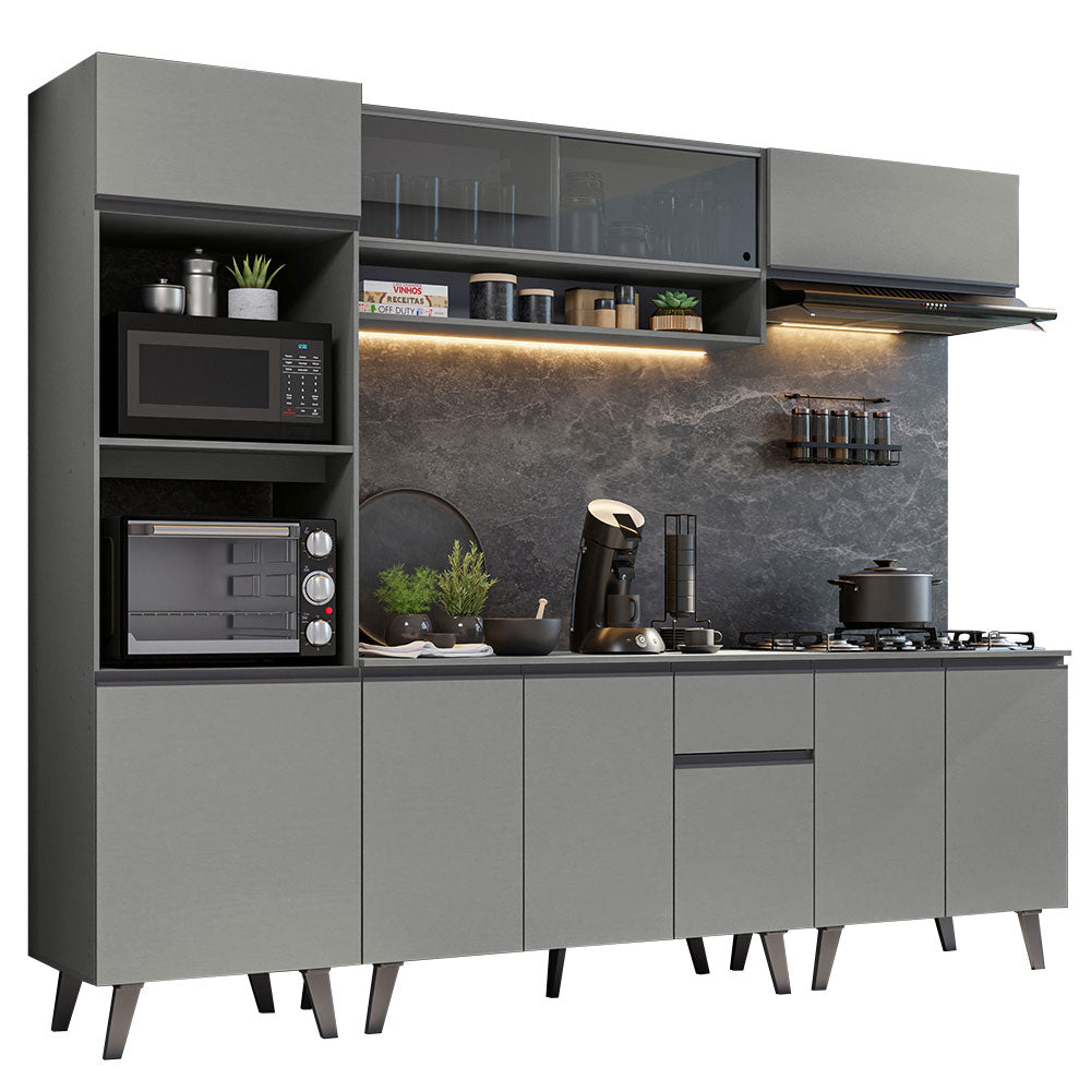 Combo Completo de Cocina 260 cm Gris Nice Madesa 01