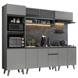 Combo Completo de Cocina 260 cm Gris Nice Madesa 01