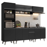 Combo completo de Cocina 260 cm Negro Nice Madesa 01