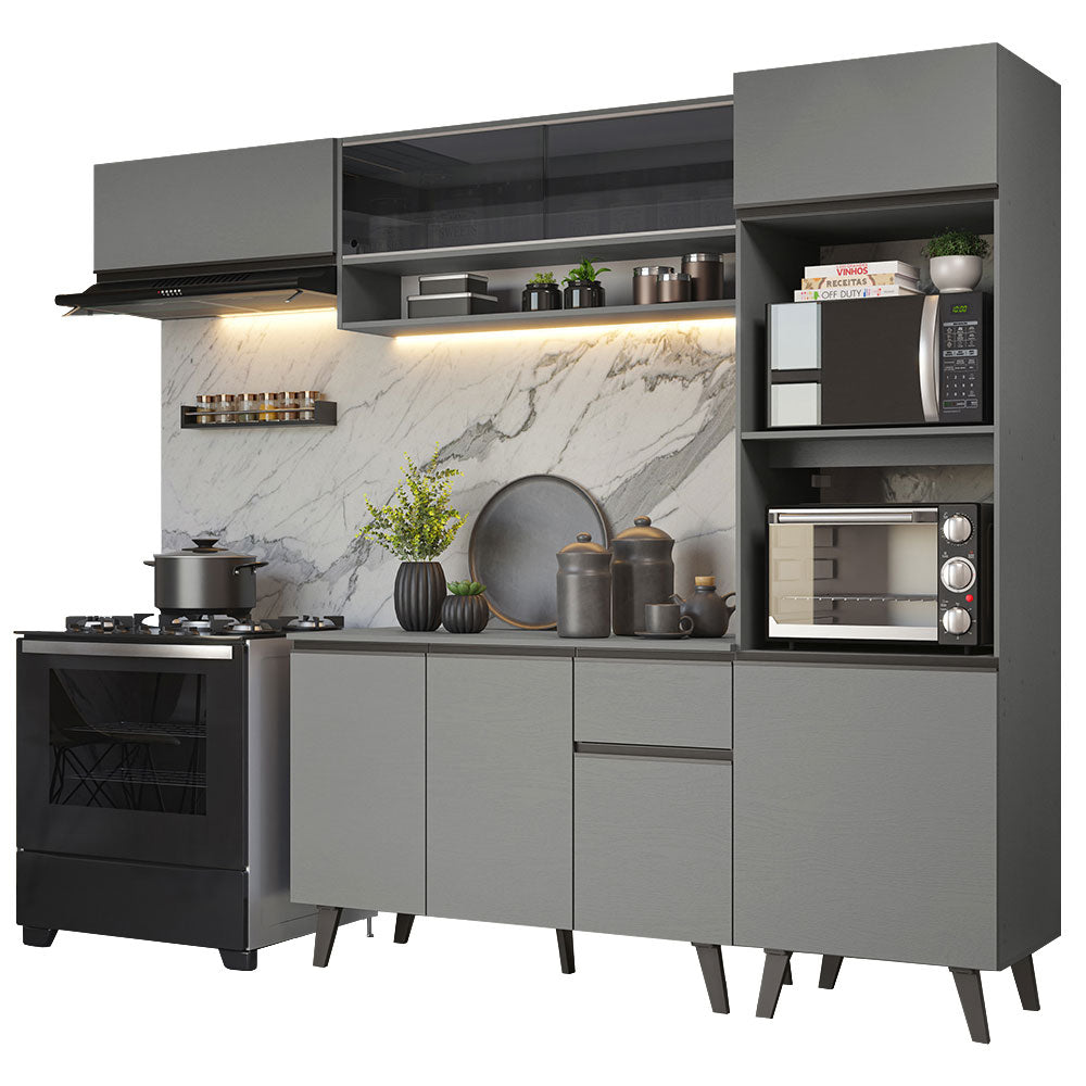 Combo Completo de Cocina 260 cm Gris Nice Madesa 03