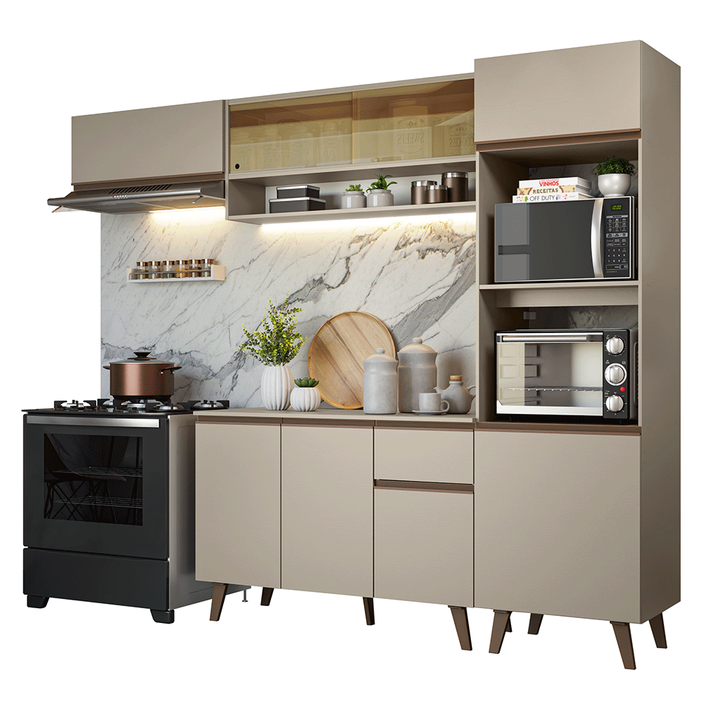 Combo completo de Cocina 260 cm Crema Nice Madesa 03