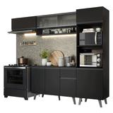Combo completo de Cocina 260 cm Negro Nice Madesa 04