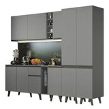 Combo Completo de Cocina 260 cm Gris Nice Madesa 05