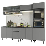 Combo Completo de Cocina 260 cm Gris Nice Madesa 06