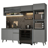 Combo Completo de Cocina 260 cm Gris Nice Madesa 08