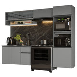 Combo Completo de Cocina Flotante 260 cm Gris Nice Madesa 10