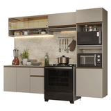 Combo de Cocina 260 cm Sin Patas Nice Crema 10