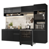 Combo Completo de Cocina 260 cm Flotante Negro Nice Madesa 10