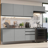 Combo de Cocina 260 cm Sin Patas Nice Gris 13