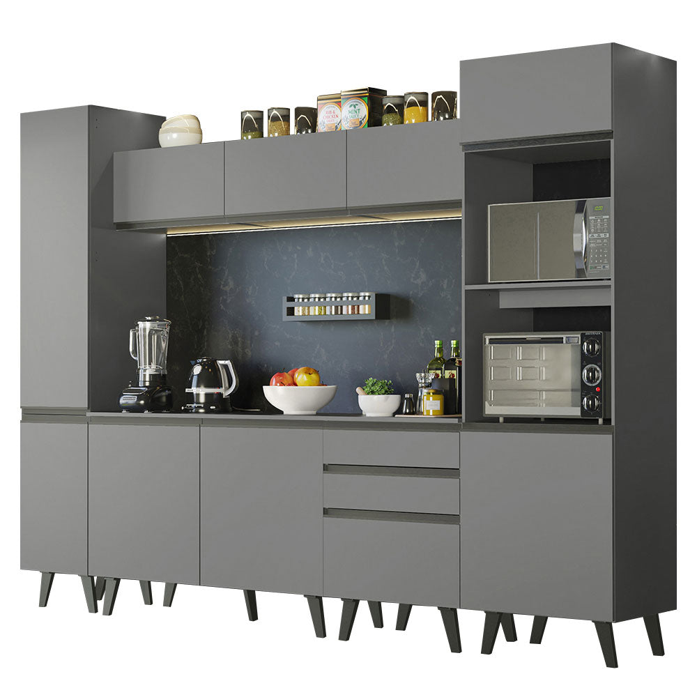 Combo Completo de Cocina 280 cm Gris Nice Madesa 01