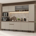 Combo Completo de Cocina 280 cm 11 Puertas 1 Cajón Crema Nice Madesa