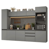 Combo completo de Cocina 280 cm, Flotante Gris Nice 06