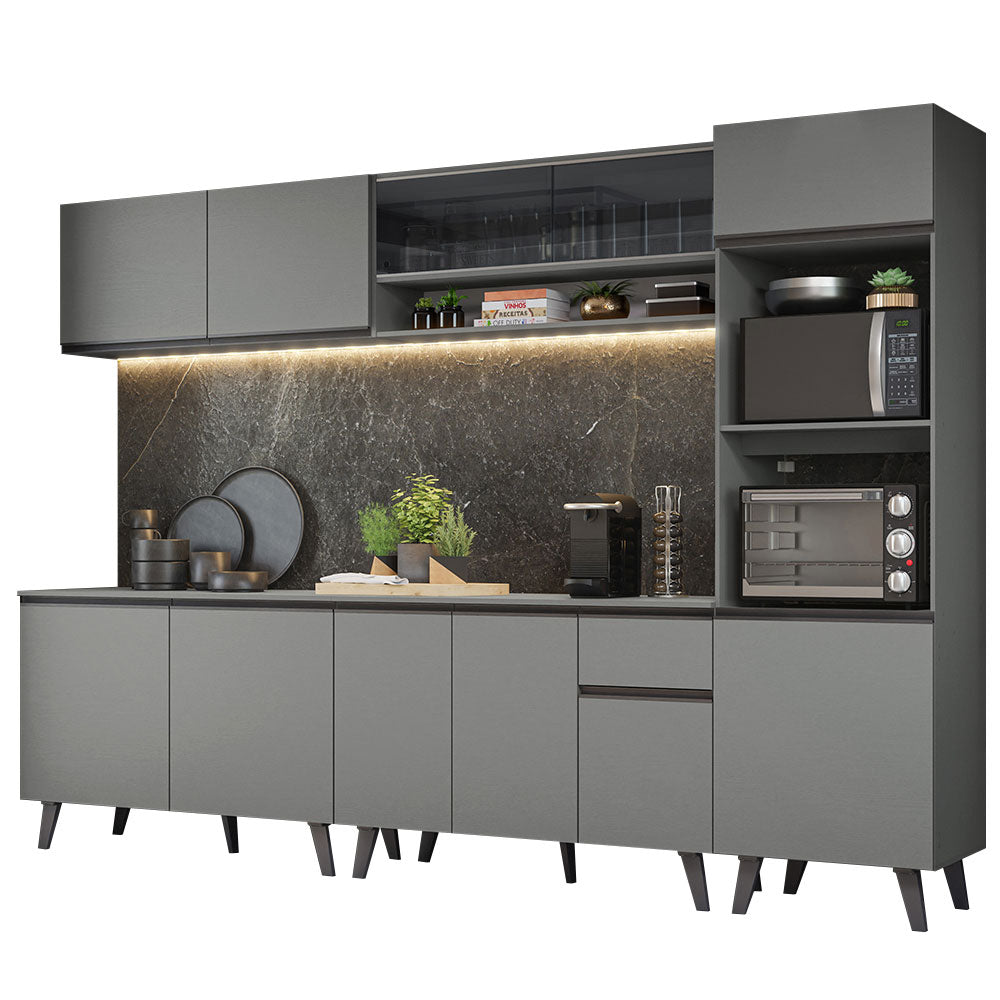 Combo Completo de Cocina 300 cm Gris Nice Madesa 01