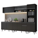 Combo Completo de Cocina 300 cm Negro Nice Madesa 01