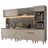 Combo de Cocina 300 cm Con Patas Nice Crema 02