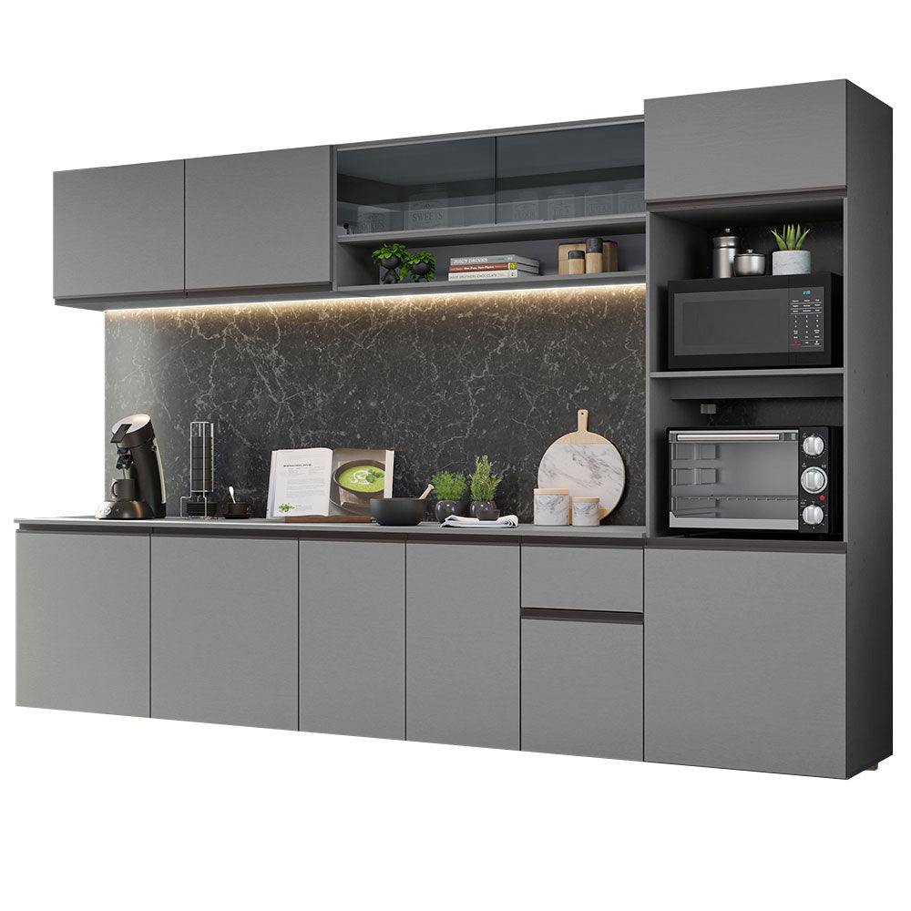 Combo Completo de Cocina Flotante 300 cm Gris Nice Madesa 03