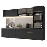 Combo completo de Cocina 300 cm Flotante Negro Nice Madesa 04