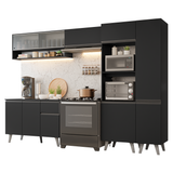 Combo Completo de Cocina 300 cm Negro Nice Madesa 08