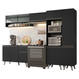 Combo Completo de Cocina 300 cm Negro Nice Madesa 09