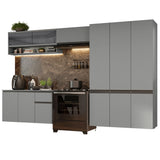 Combo Completo de Cocina Flotante 320 cm Gris Nice Madesa 04