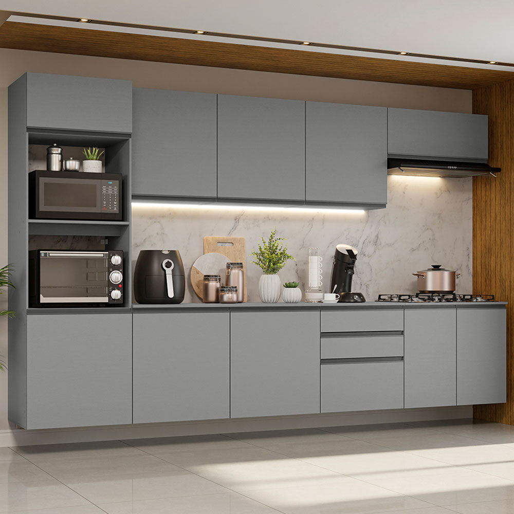 Combo de Cocina 320 cm Sin Patas Nice Gris 07