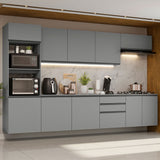 Combo de Cocina 320 cm Sin Patas Nice Gris 07