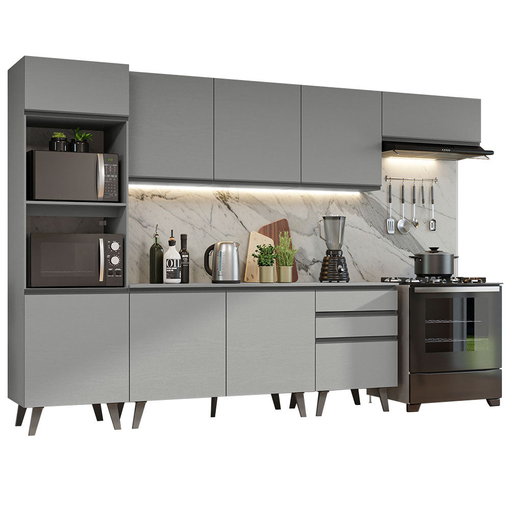 Combo Completo de Cocina 320 cm Gris Nice Madesa 08