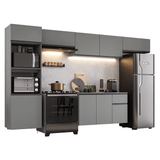 Combo completo de Cocina 340 cm, Flotante Gris Nice 02