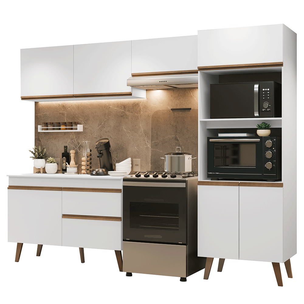Combo completo de Cocina 260 cm Blanco Pieta Madesa