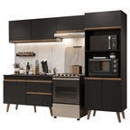 Combo completo de Cocina 260 cm Negro Pieta Madesa