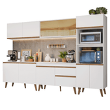 Mueble de Cocina Completa Pieta 310 cm 11 Puertas 1 Cajón (Con Mesada) Blanco 01 Madesa
