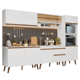Mueble de Cocina Completa Pieta 310 cm 11 Puertas 1 Cajón (Con Mesada) Blanco 02 Madesa