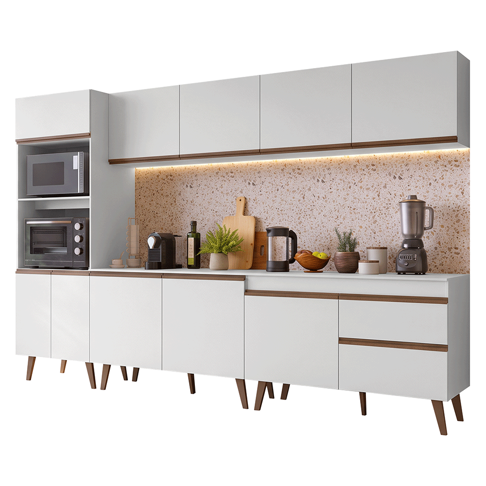 Cocina Compacta 310 cm Blanco Pieta Madesa